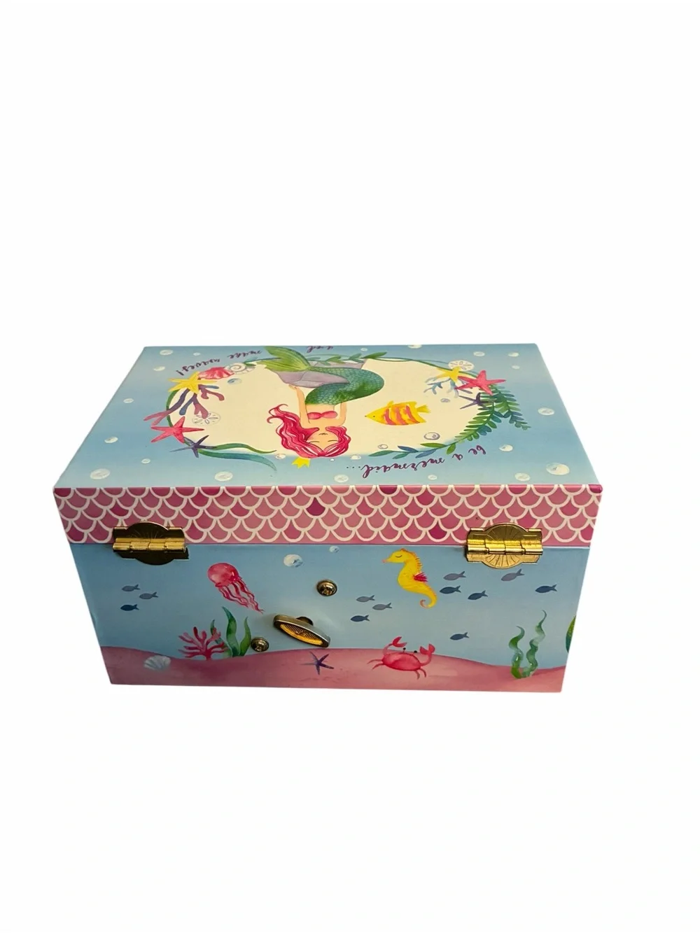 Jewelkeeper Mermaid Musical Jewelry Box Blue Pink Under the Sea Spinning Mermaid